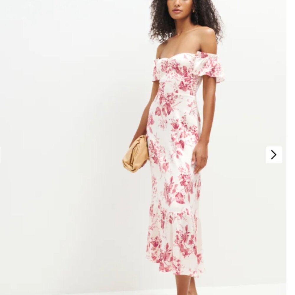 Reformation Sianna Silk Dress (Color: Paris; Size: 2)